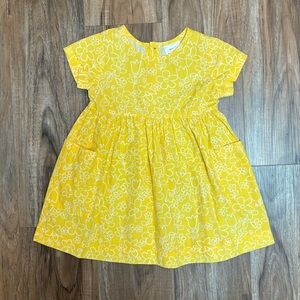 Hanna Andersson toddler girls cotton dress size 4 yellow